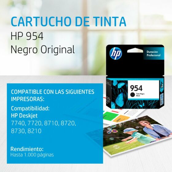 Cartucho de Tinta HP 954 Negra Original + 954 Cian Original + 954 Magenta  Original + 954 Amarilla Original-L0S59AL-1 - Tienda HP.com México