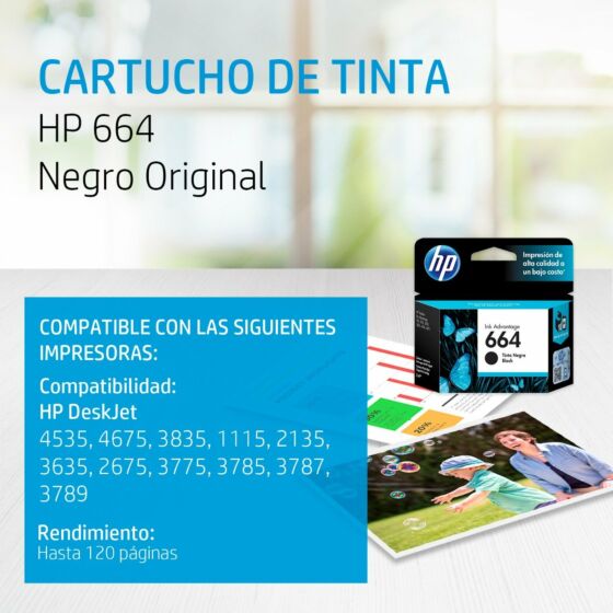 Cartucho de Tinta HP 664 Negra Original + 664 Tricolor Original-F6V29AL-1 -  Tienda HP.com México